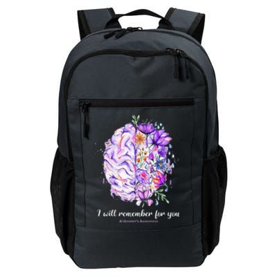 I Will Remember For You Brain AlzheimerS Awareness Daily Commute Backpack