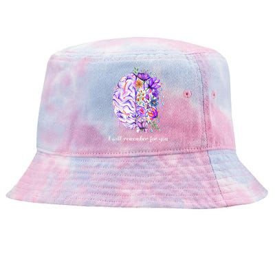 I Will Remember For You Brain AlzheimerS Awareness Tie-Dyed Bucket Hat