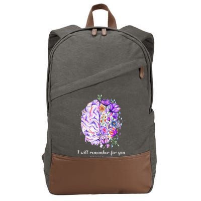 I Will Remember For You Brain AlzheimerS Awareness Cotton Canvas Backpack