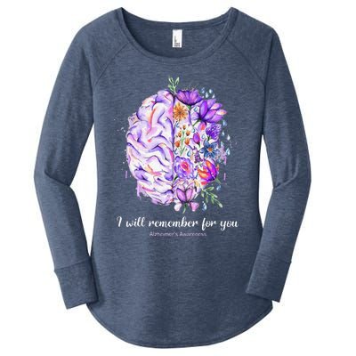 I Will Remember For You Brain AlzheimerS Awareness Women's Perfect Tri Tunic Long Sleeve Shirt