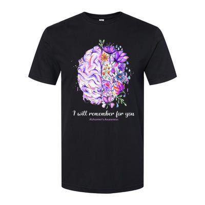 I Will Remember For You Brain AlzheimerS Awareness Softstyle CVC T-Shirt