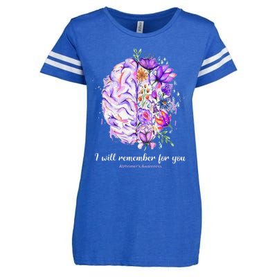 I Will Remember For You Brain AlzheimerS Awareness Enza Ladies Jersey Football T-Shirt