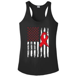 I Wear Red To Fight Heart Disease Awareness Month Gift Ladies PosiCharge Competitor Racerback Tank