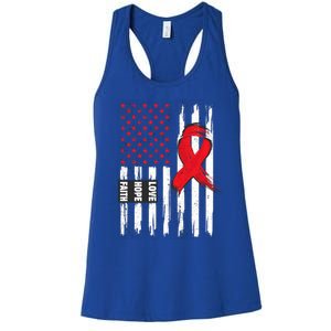 I Wear Red To Fight Heart Disease Awareness Month Gift Women's Racerback Tank