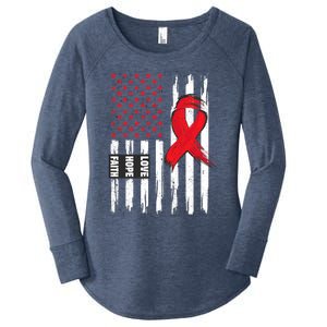 I Wear Red To Fight Heart Disease Awareness Month Gift Women's Perfect Tri Tunic Long Sleeve Shirt