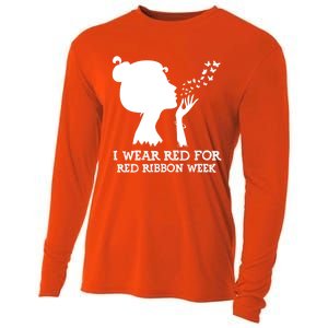 I Wear Red For Red Ribbon Week Awareness American Funny Gift Cooling Performance Long Sleeve Crew