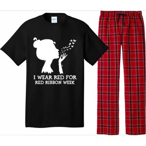 I Wear Red For Red Ribbon Week Awareness American Funny Gift Pajama Set