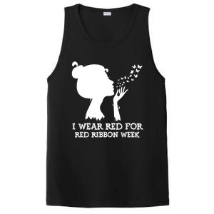 I Wear Red For Red Ribbon Week Awareness American Funny Gift PosiCharge Competitor Tank