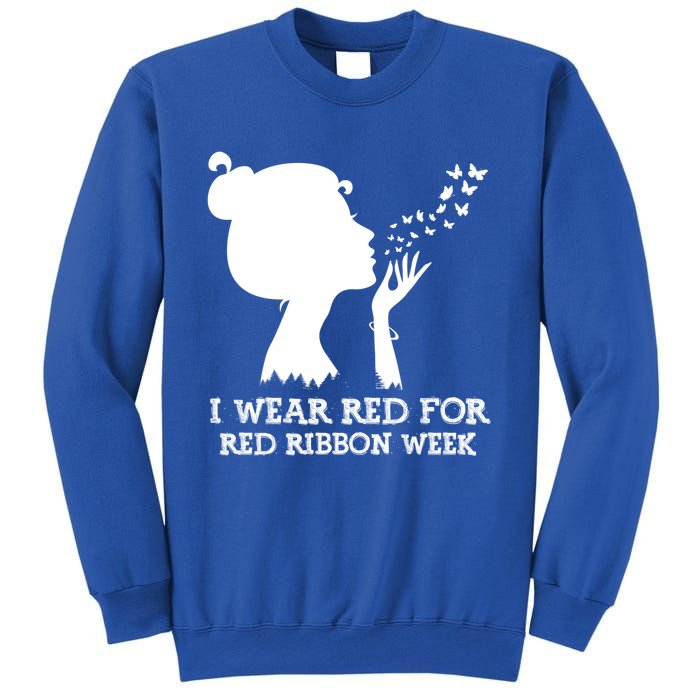 I Wear Red For Red Ribbon Week Awareness American Funny Gift Sweatshirt