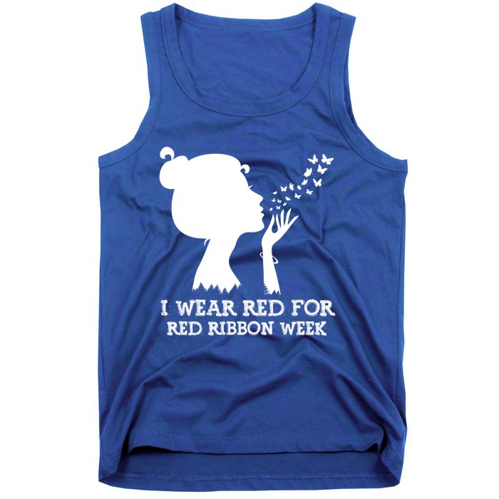 I Wear Red For Red Ribbon Week Awareness American Funny Gift Tank Top