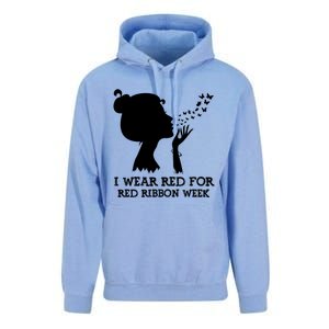 I Wear Red For Red Ribbon Week Awareness American Funny Gift Unisex Surf Hoodie