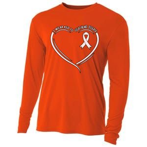 I Wear Red To Fight Heart Disease Awareness Survivor Graphic Great Gift Cooling Performance Long Sleeve Crew