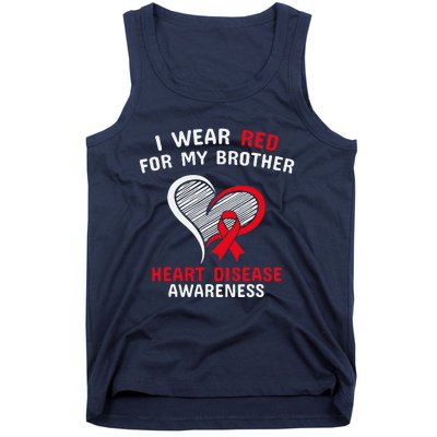 I Wear Red For My Brother Heart Disease Awareness CHD Day Tank Top