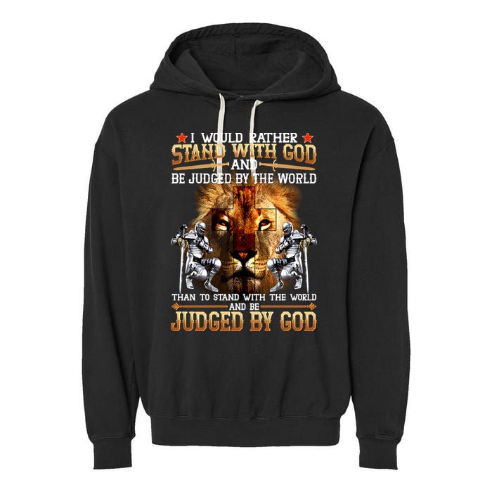 I Would Rather Stand With God Garment-Dyed Fleece Hoodie