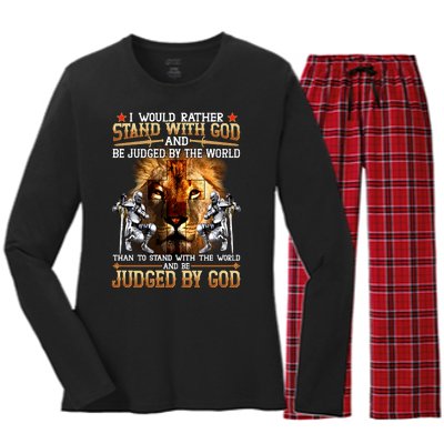 I Would Rather Stand With God Women's Long Sleeve Flannel Pajama Set 