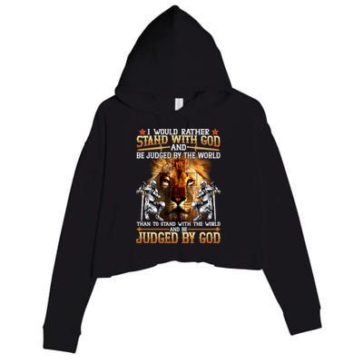 I Would Rather Stand With God Crop Fleece Hoodie
