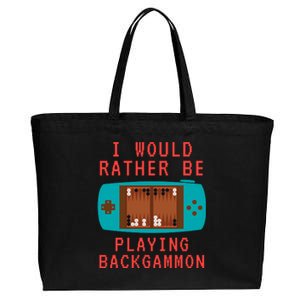 I Would Rather Be Playing Backgammon Cotton Canvas Jumbo Tote