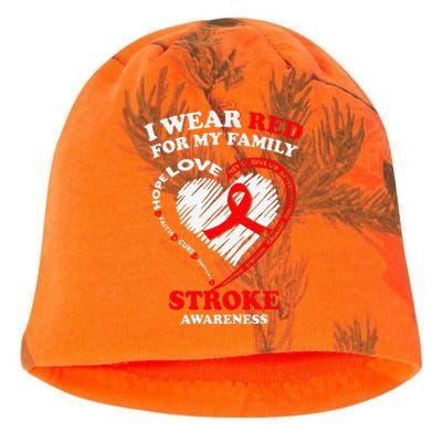 I Wear Red For My Family Stroke Awareness Kati - Camo Knit Beanie