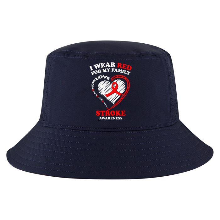 I Wear Red For My Family Stroke Awareness Cool Comfort Performance Bucket Hat