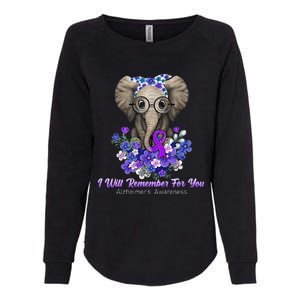 I Will Remember For You Purple Ribbon Alzheimers Awareness Womens California Wash Sweatshirt