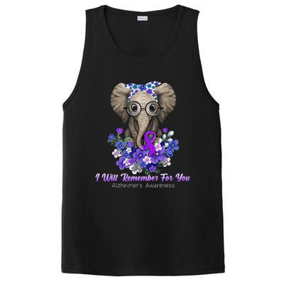 I Will Remember For You Purple Ribbon Alzheimers Awareness PosiCharge Competitor Tank