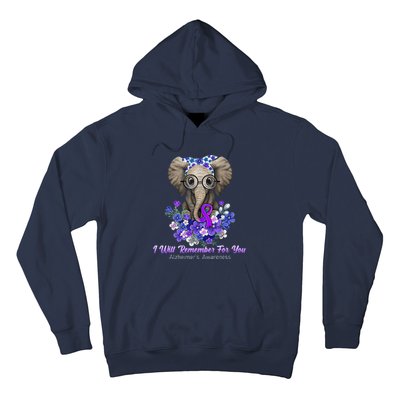 I Will Remember For You Purple Ribbon Alzheimers Awareness Hoodie