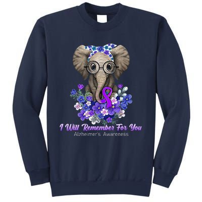 I Will Remember For You Purple Ribbon Alzheimers Awareness Sweatshirt