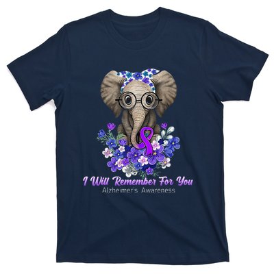 I Will Remember For You Purple Ribbon Alzheimers Awareness T-Shirt