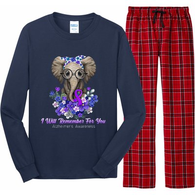 I Will Remember For You Purple Ribbon Alzheimers Awareness Long Sleeve Pajama Set