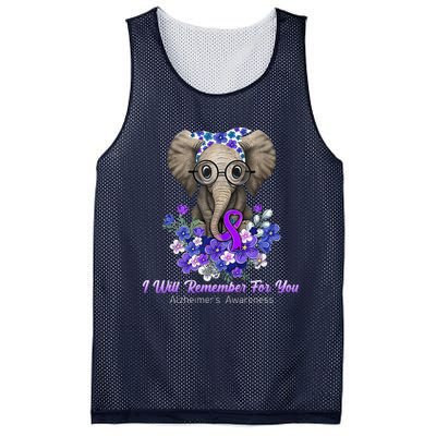 I Will Remember For You Purple Ribbon Alzheimers Awareness Mesh Reversible Basketball Jersey Tank