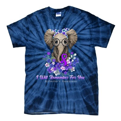 I Will Remember For You Purple Ribbon Alzheimers Awareness Tie-Dye T-Shirt