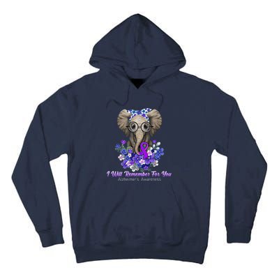 I Will Remember For You Purple Ribbon Alzheimers Awareness Tall Hoodie