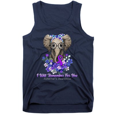 I Will Remember For You Purple Ribbon Alzheimers Awareness Tank Top