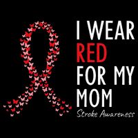 I Wear Red For My Mom Stroke Awareness Survivor Warrior Impact Tech Backpack