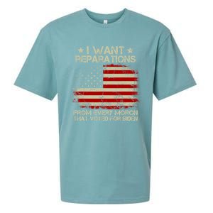 I Want Reparations From Every Moron That Voted For Biden Meaningful Gift Sueded Cloud Jersey T-Shirt