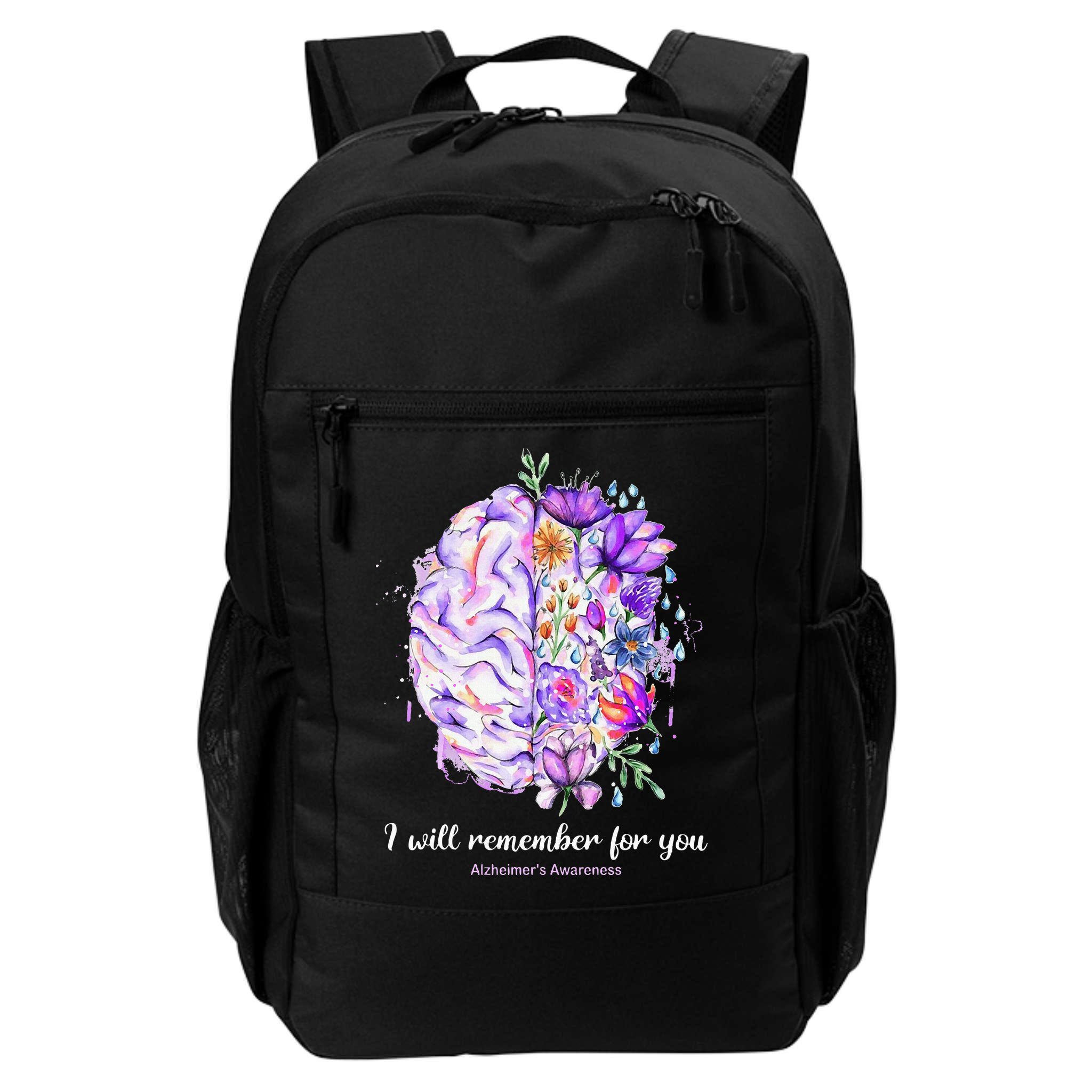 I Will Remember For You Brain Alzheimer's Awareness Backpack