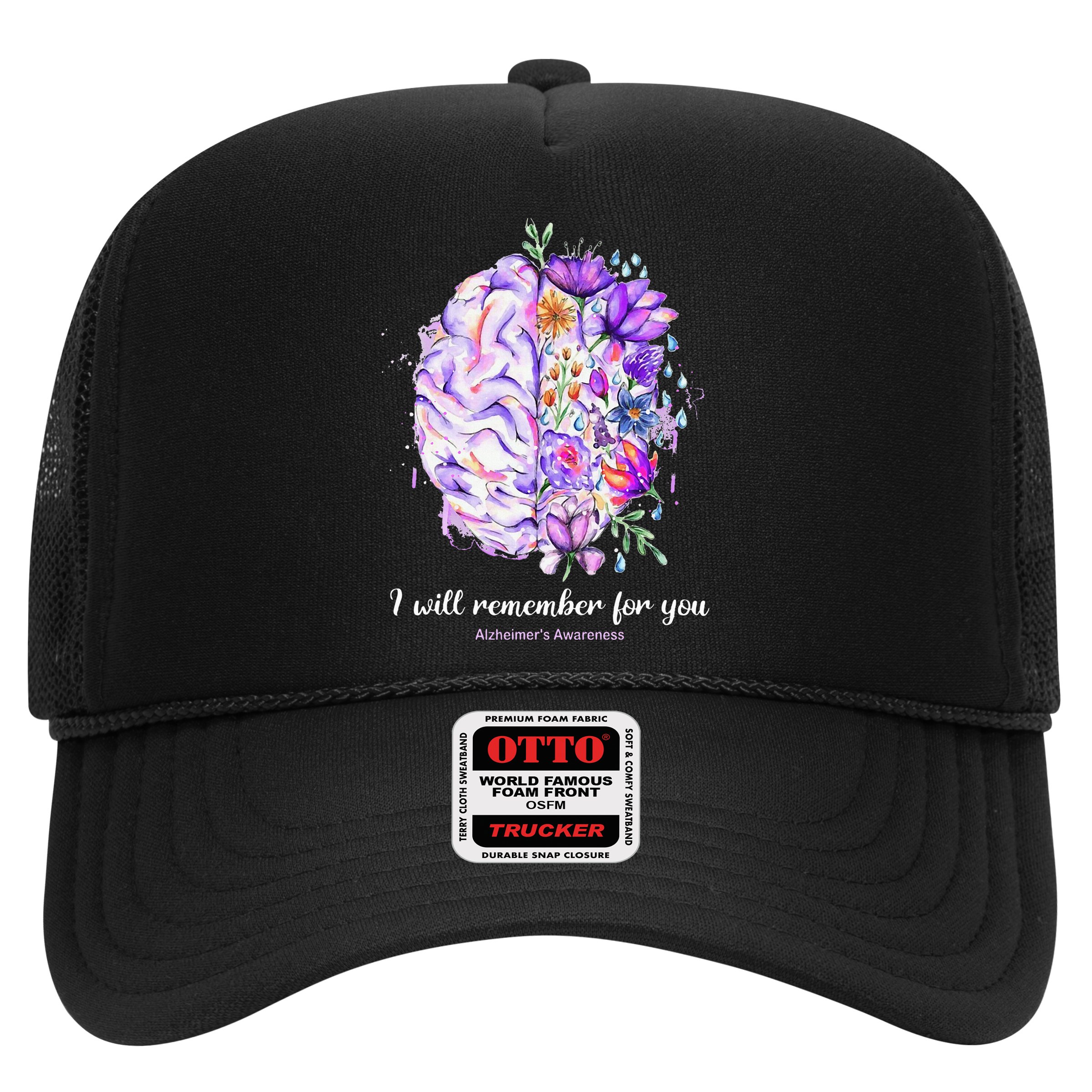 I Will Remember For You Brain Alzheimer's Awareness Hat