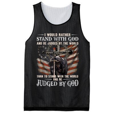I Would Rather Stand With God And Be Judged By The World And Mesh Reversible Basketball Jersey Tank