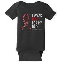 I Wear Red For My Dad Stroke Awareness Survivor Warrior Baby Bodysuit