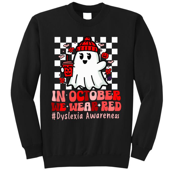 I Wear Red Dyslexia Awareness Month Ghost Halloween Sweatshirt