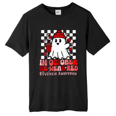 I Wear Red Dyslexia Awareness Month Ghost Halloween Tall Fusion ChromaSoft Performance T-Shirt