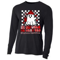 I Wear Red Dyslexia Awareness Month Ghost Halloween Cooling Performance Long Sleeve Crew