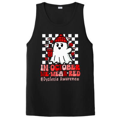 I Wear Red Dyslexia Awareness Month Ghost Halloween PosiCharge Competitor Tank