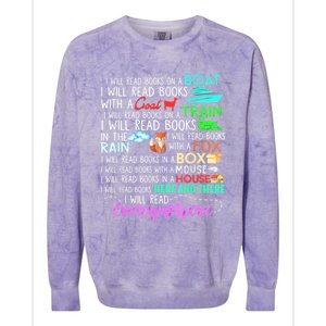 I Will Read Books On A Boat & Everywhere Reading Women Colorblast Crewneck Sweatshirt