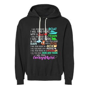 I Will Read Books On A Boat & Everywhere Reading Women Garment-Dyed Fleece Hoodie