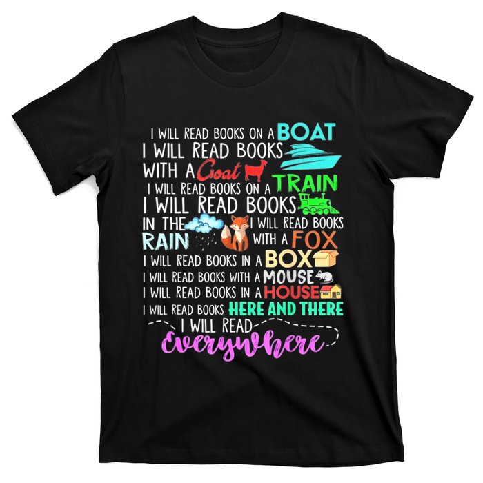 I Will Read Books On A Boat & Everywhere Reading Women T-Shirt