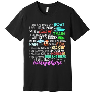 I Will Read Books On A Boat & Everywhere Reading Women Premium T-Shirt