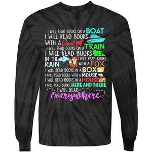 I Will Read Books On A Boat & Everywhere Reading Women Tie-Dye Long Sleeve Shirt