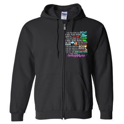 I Will Read Books On A Boat & Everywhere Reading Women Full Zip Hoodie