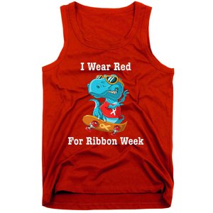 I Wear Red For Ribbon Week Awareness Trex Tank Top